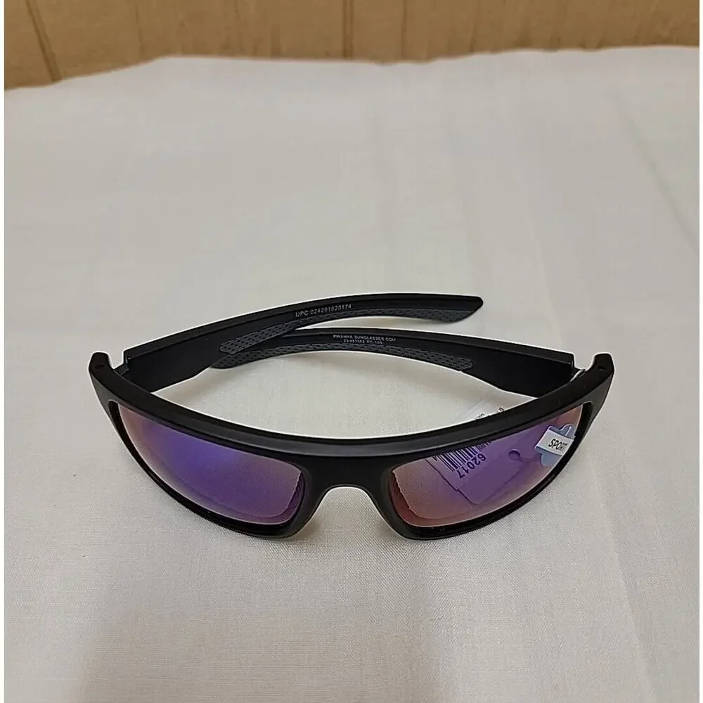 Piranha Sport 1 Sunglasses 100% UVA Protection Style # 62017 Black Wrap